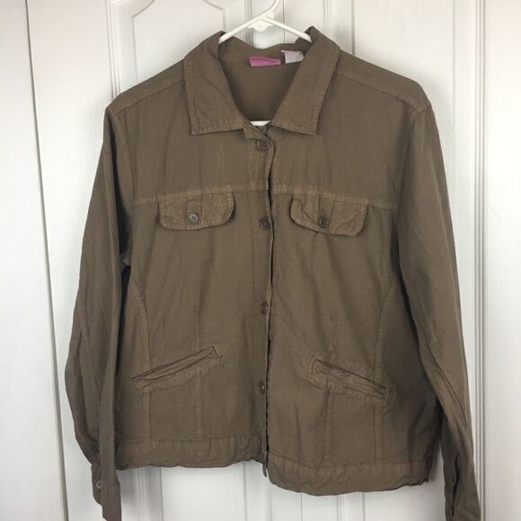 Pappagallo Khaki Shirt Jacket - Picture 1 of 3